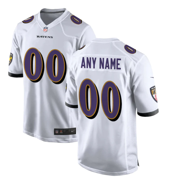 Youth Baltimore Ravens Active Player Custom White Game Jersey